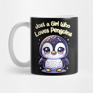 Just a Girl Who Loves Penguins Cute Kawaii Mug